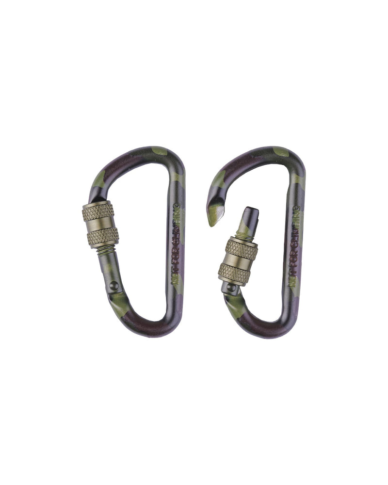 Paire de mousquetons tactiques Mil-Tec en alliage d'aluminium 60 mm pour sangle