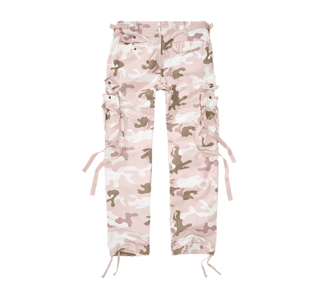 Pantalon Brandit M65 coupe femme en coton ample avec sangles de taille et plis aux genoux