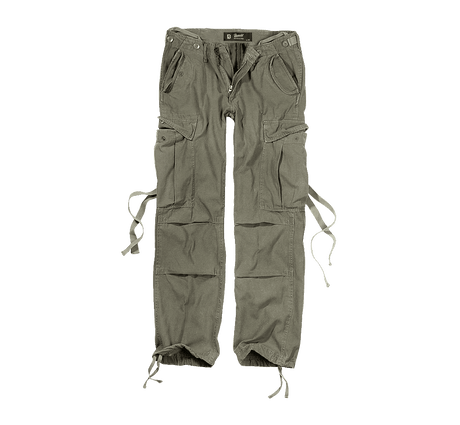 Pantalon Brandit M65 coupe femme en coton ample avec sangles de taille et plis aux genoux