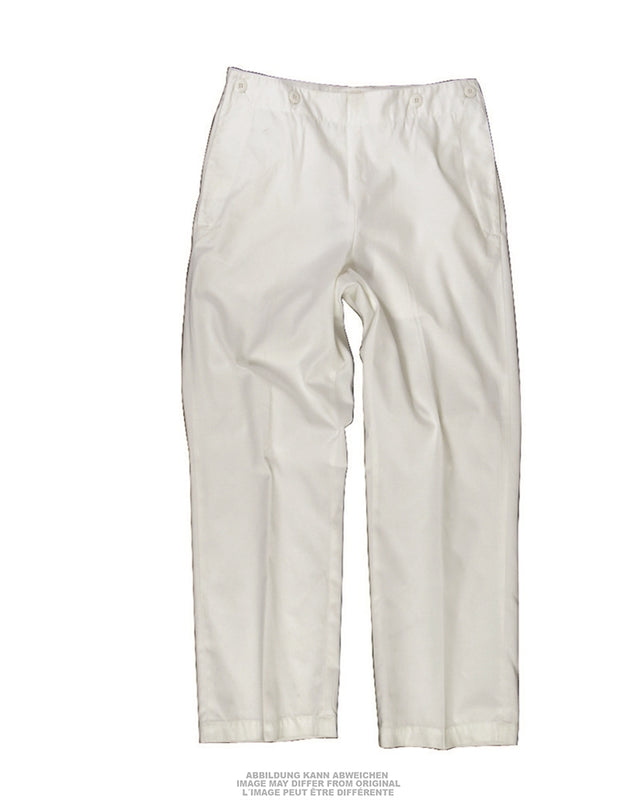 Pantalon à pont de la marine allemande en pur coton, surplus d'occasion, lot de 10