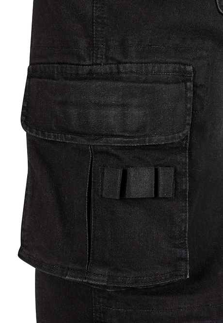 Pantalon cargo Brandit Denim coton-polyester huit poches rapportées et bas à cordon