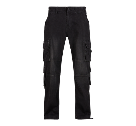 Pantalon cargo Brandit Denim coton-polyester huit poches rapportées et bas à cordon