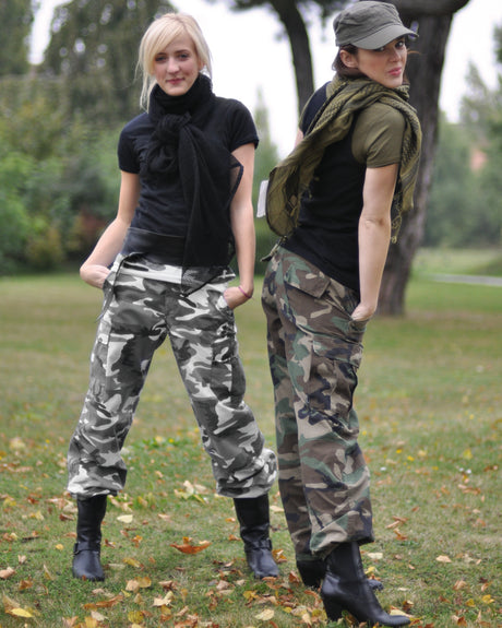 Pantalon de combat femme Mil-Tec type BDU en coton ripstop lavé avec renforts genoux