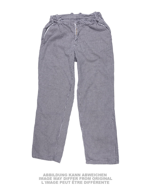 Pantalon de personnel de restauration Bundeswehr en coton à carreaux, occasion