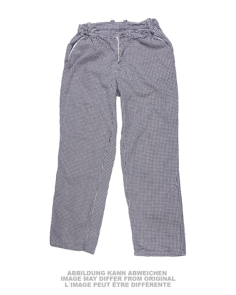 Pantalon de personnel de restauration Bundeswehr en coton à carreaux, occasion