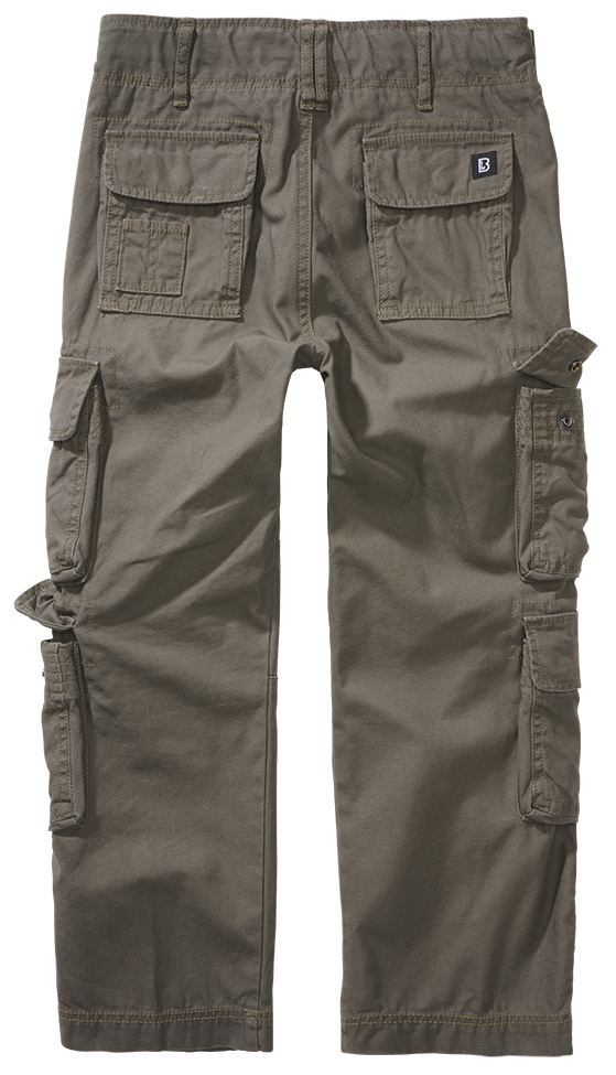 Pantalon enfant Brandit Pure Vintage coton huit poches et taille réglable par élastique