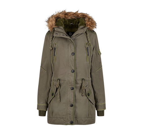 Parka Brandit Emma coupe femme en coton doublée capuche et quatre poches