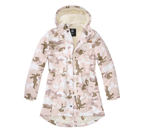 Parka Brandit Marsh Lake coupe femme à pans longs doublure matelassée et peluche
