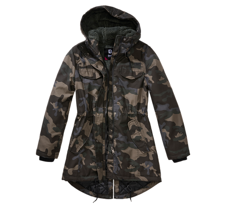 Parka Brandit Marsh Lake coupe femme à pans longs doublure matelassée et peluche