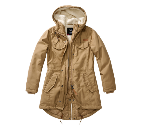 Parka Brandit Marsh Lake coupe femme à pans longs doublure matelassée et peluche