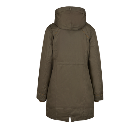 Parka Brandit Savannah coupe femme longue doublée capuche et fente de marche