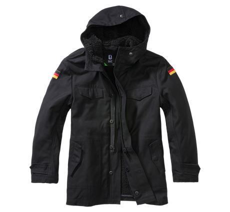 Parka enfant Brandit BW coton doublure d'hiver amovible capuche doublée et cinq poches