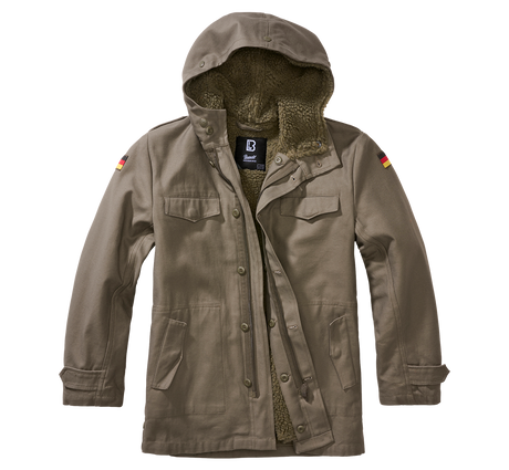 Parka enfant Brandit BW coton doublure d'hiver amovible capuche doublée et cinq poches