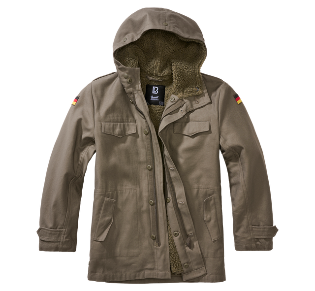 Parka enfant Brandit BW coton doublure d'hiver amovible capuche doublée et cinq poches