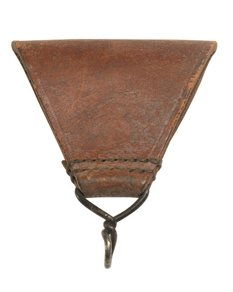 Passant de ceinturon en cuir, modèle triangulaire français, occasion, lot de 10
