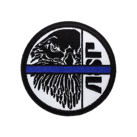 Patch ASP Blue Line, aigle brodé et fixation auto-agrippante, 7,62 cm de diamètre