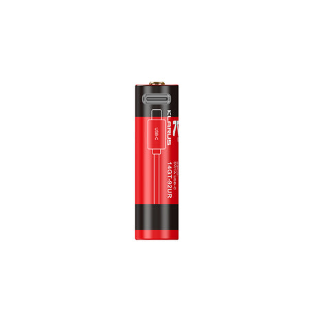 Pile Klarus 14500 920 mAh lithium-ion 3,7 V rechargeable par port USB type-C