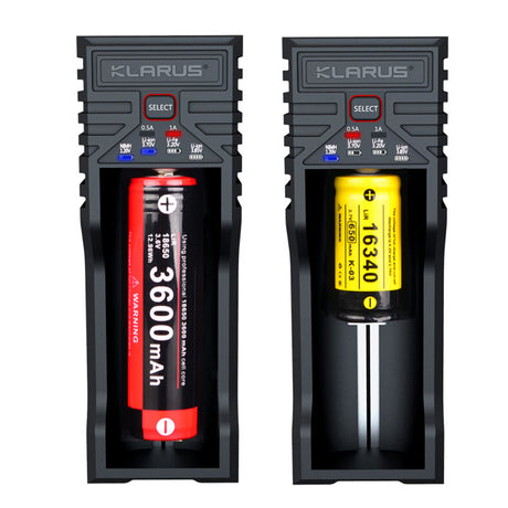 Pile Klarus Chargeur simple K1 PRO une baie pour accumulateurs 21700, 18650, 16340 et 14500