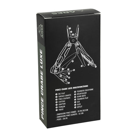 Pince multifonctions Ares Crabe Luxe 14 outils avec silex d'allumage et sifflet intégrés