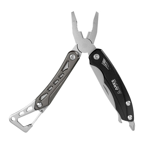 Pince multifonctions Ares Crabe Mini 6 outils avec mousqueton intégré et clip métallique