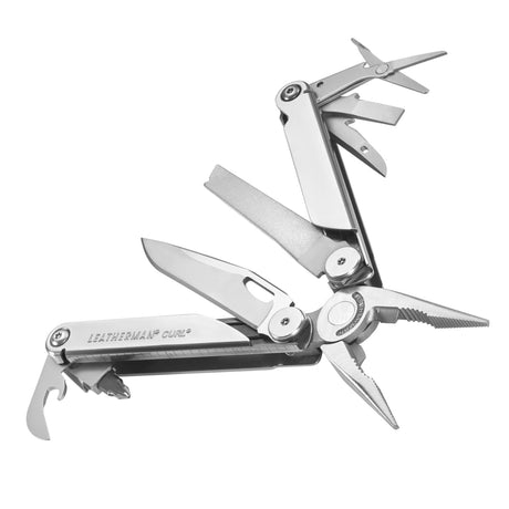 Pince multifonctions Leatherman Curl 15 outils, ciseaux à ressort et lime diamantée