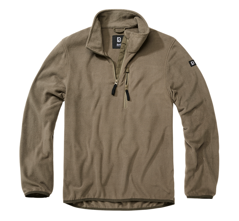 Polaire Brandit Fleece Troyer 170 g/m² col montant et poche de poitrine dissimulée
