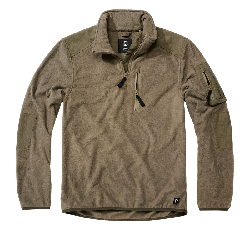 Polaire Brandit Fleece Troyer Ripstop 170 g/m² épaules et coudes renforcés poche de bras