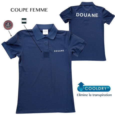 Polo Douane Patrol Equipement coupe femme manches courtes maille piquée Cooldry