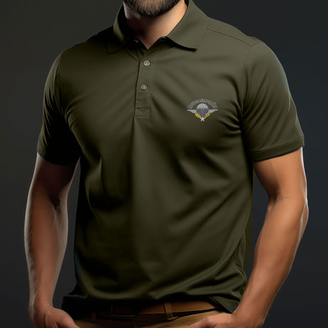 Polo OPEX imprimé Parachutistes maille piqué 210 g/m² avec col en côte et bas droit