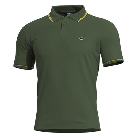 Polo Pentagon Aniketos en piqué CVC coton polyester 220 g/m² à col anti-roulement