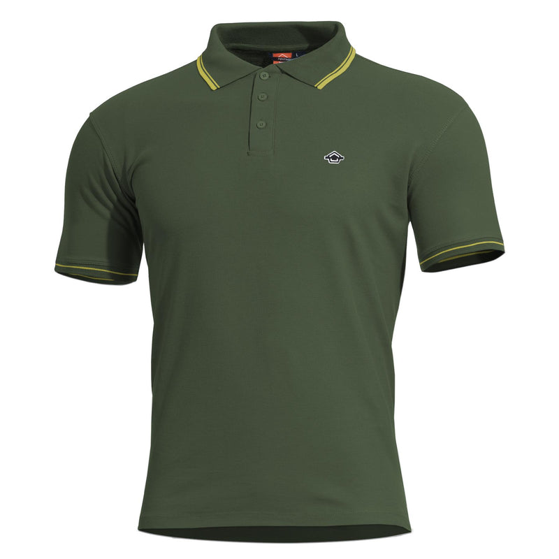 Polo Pentagon Aniketos en piqué CVC coton polyester 220 g/m² à col anti-roulement