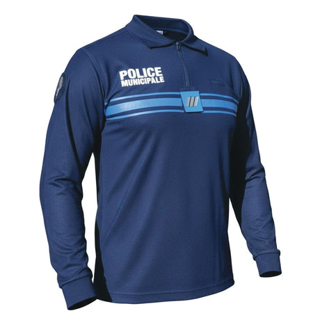 Polo manches longues Police Municipale Patrol Equipement maille piquée Cooldry 180 g/m²