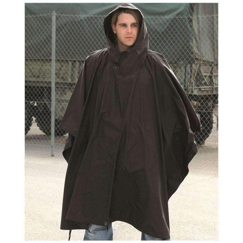 Poncho Mil-Tec type US Army en polyester 210T ripstop enduit polyvinyle colonne d'eau 5000 mm