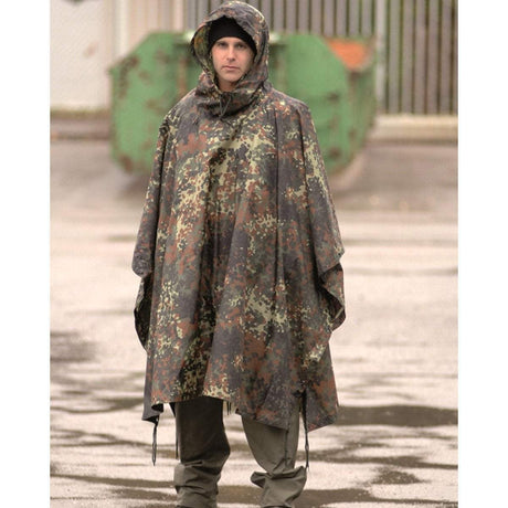 Poncho Mil-Tec type US Army en polyester 210T ripstop enduit polyvinyle colonne d'eau 5000 mm