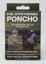 Poncho de secours BCB en film métallisé 104 x 94 cm 92 g avec capuche intégrée