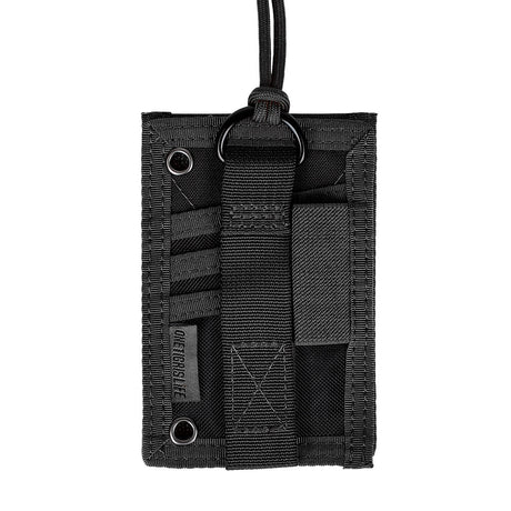 Porte-badge Ares en nylon 1000D à trois compartiments et lanière tour de cou détachable