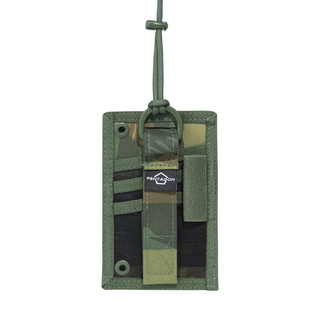 Porte-carte Pentagon en nylon 500D deux panneaux amovibles et boucle porte-stylo