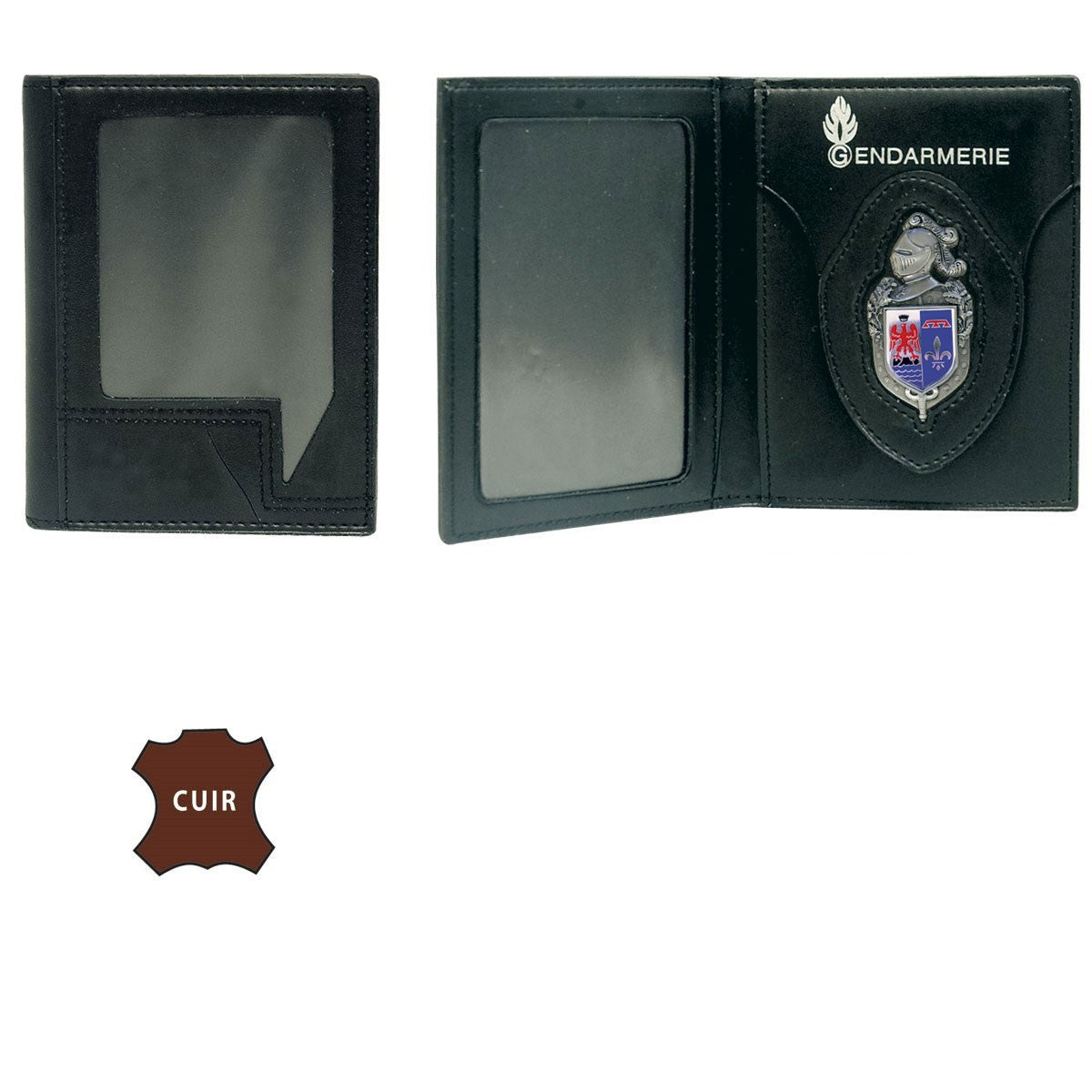 Porte-cartes FDO Bayard en cuir format horizontal 10 x 13 cm une fois fermé