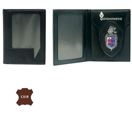 Porte-cartes FDO Bayard en cuir format horizontal 10 x 13 cm une fois fermé