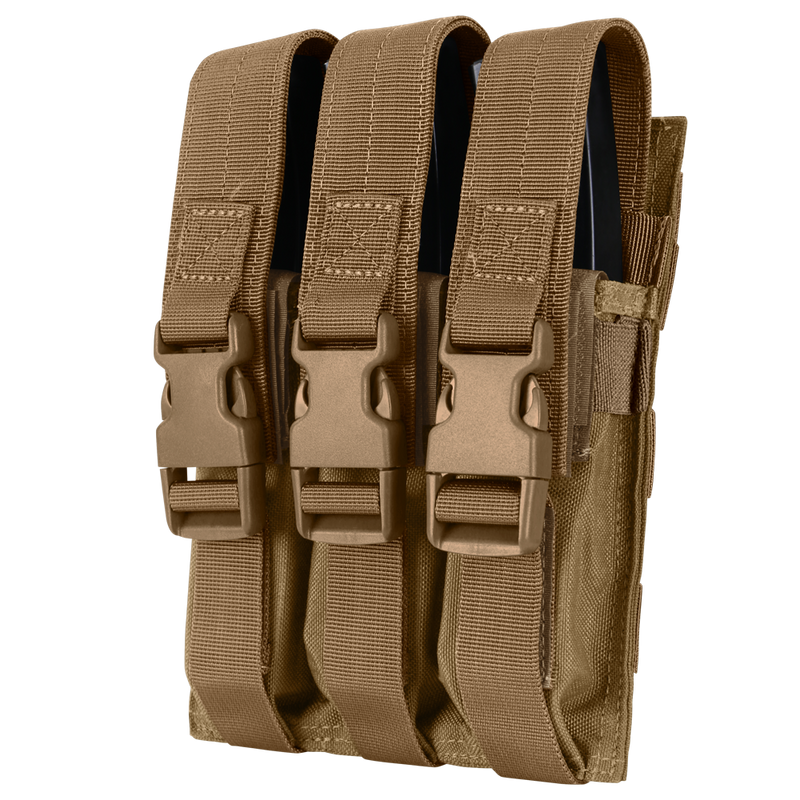 Porte-chargeur fermé Condor Triple MP5 boucles latérales et bride élastique
