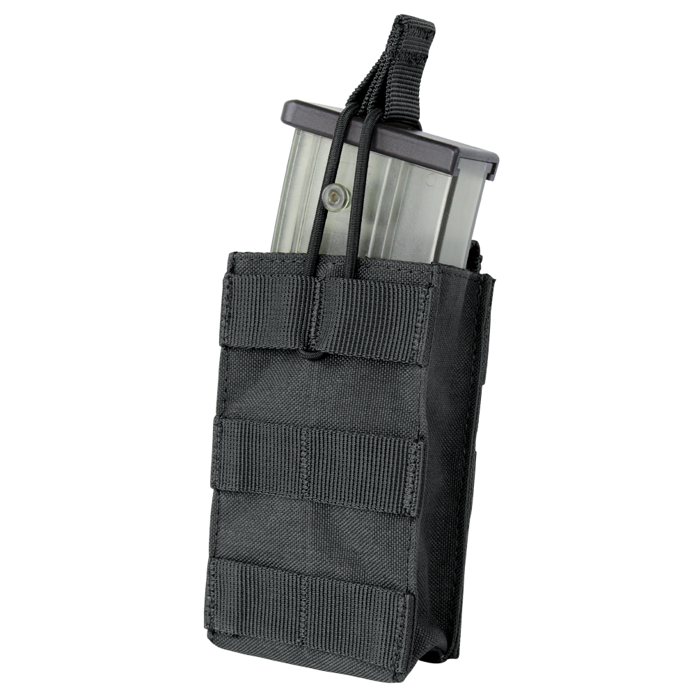Porte-chargeur ouvert Condor Single G36 rétention élastique et bande MOLLE frontale