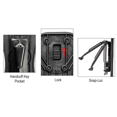 Porte-menottes ASP Exo-S Case pour menottes Sentry verrouillable 109 x 83 mm