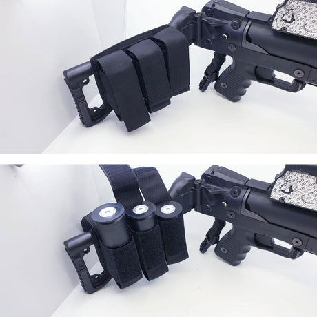 Porte-munitions LBD 40 nylon 1000D trois cartouches fixation crosse ou MOLLE