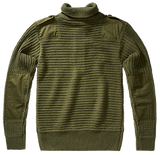 Pull Brandit Alpine grosse maille polyacrylique col boutonné renforts coudes et épaules