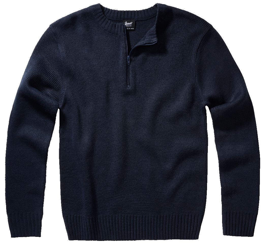 Pull Brandit Army en maille polyacrylique col rond à fermeture éclair et bords côtes
