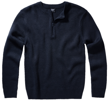 Pull Brandit Army en maille polyacrylique col rond à fermeture éclair et bords côtes