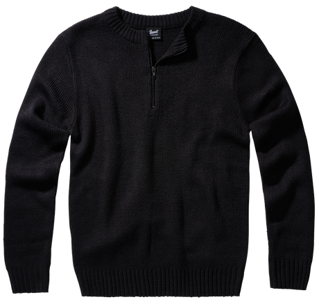 Pull Brandit Army en maille polyacrylique col rond à fermeture éclair et bords côtes