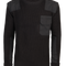 Pull Brandit BW en maille polyacrylique renforts coton épaules et coudes poche poitrine