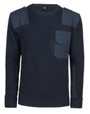 Pull Brandit BW en maille polyacrylique renforts coton épaules et coudes poche poitrine