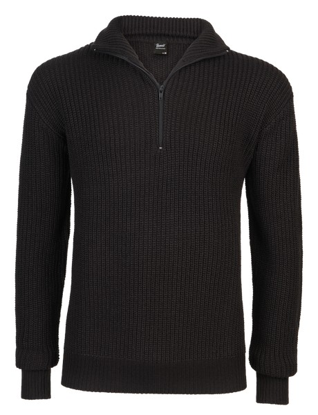 Pull Brandit Marine Troyer en maille polyacrylique col épais à fermeture éclair
